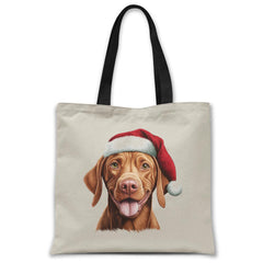 Christmas-vizsla-dog-tote-bag