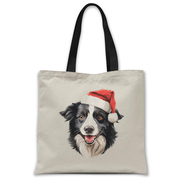 Christmas-border-collie-dog-tote-bag