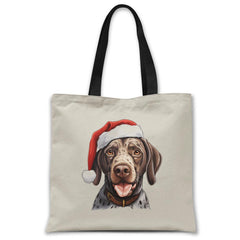 Christmas-german-pointer-dog-tote-bag