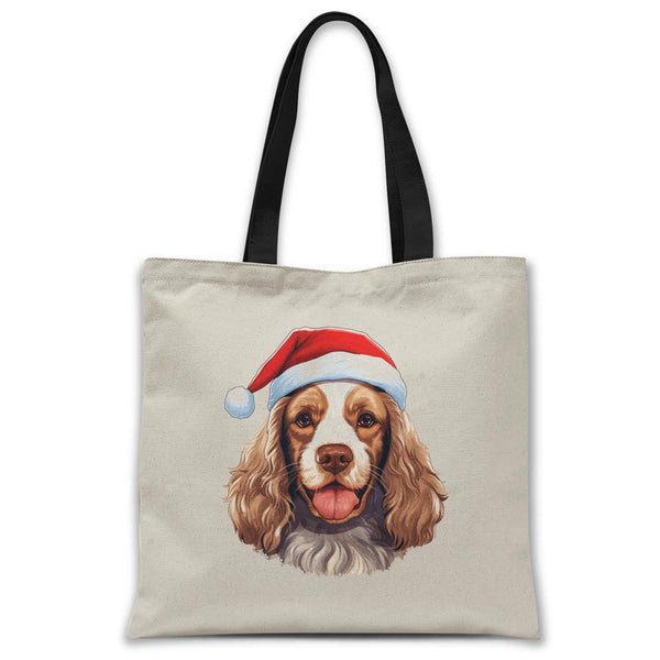 Christmas-cocker-spaniel-dog-tote-bag