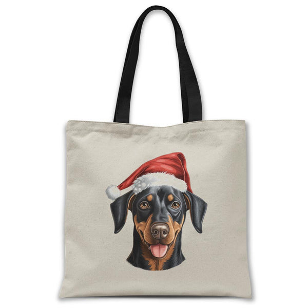 Christmas-doberman-dog-tote-bag