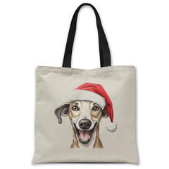 Christmas-whippet-dog-tote-bag