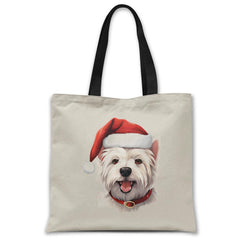 Christmas-westie-dog-tote-bag